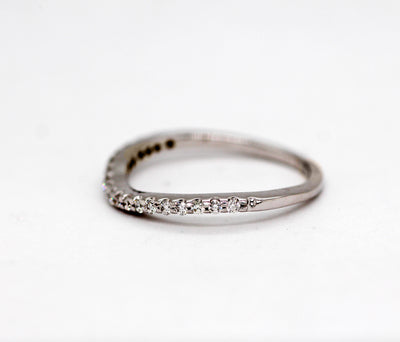 14KW .15 Cttw Round Diamond Curved Wedding Band