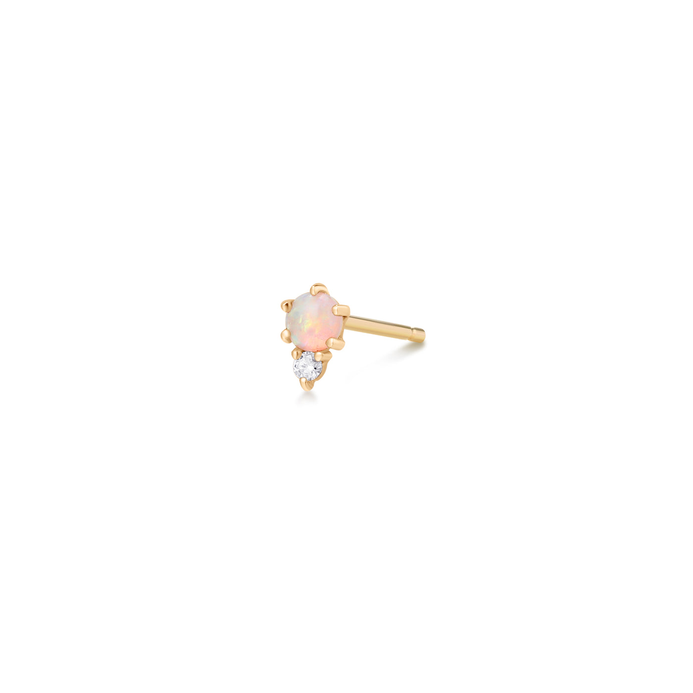 ZENA Single Opal And Diamond Stud