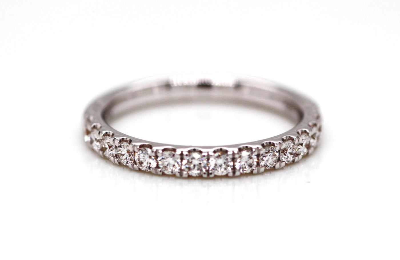 14K White Gold Diamond Band