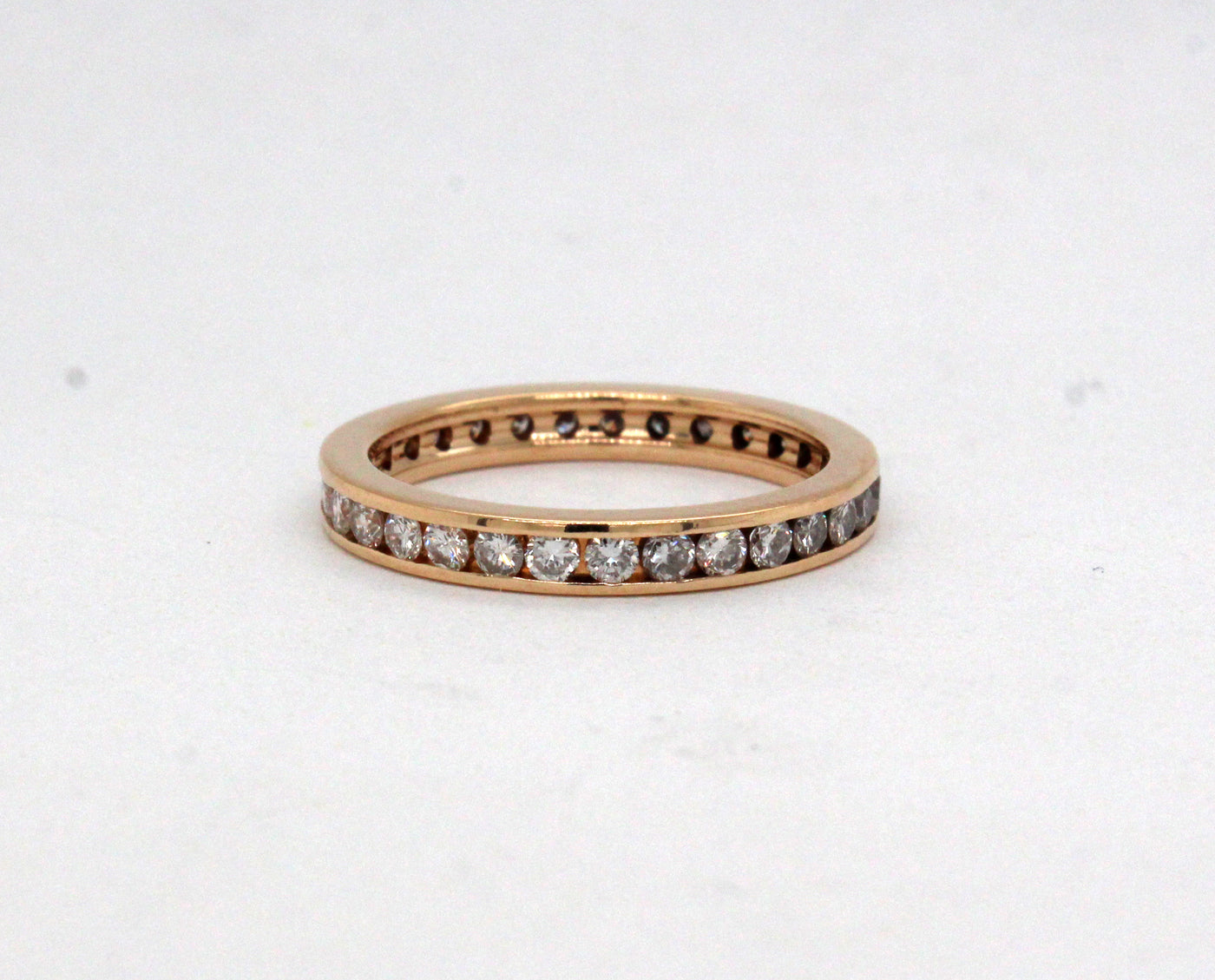 Estate 14KY .75 Cttw Diamond Eternity Wedding Ring