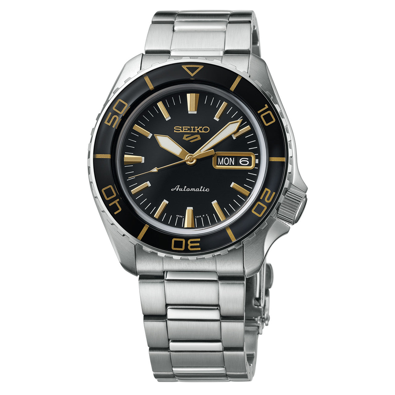 Gts Seiko 5 SRPK99 Sports Stainless Steel Automatic Black Dial Watch