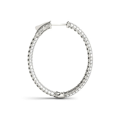 1.5 INCH 3 ROW PAVE OVAL HOOP