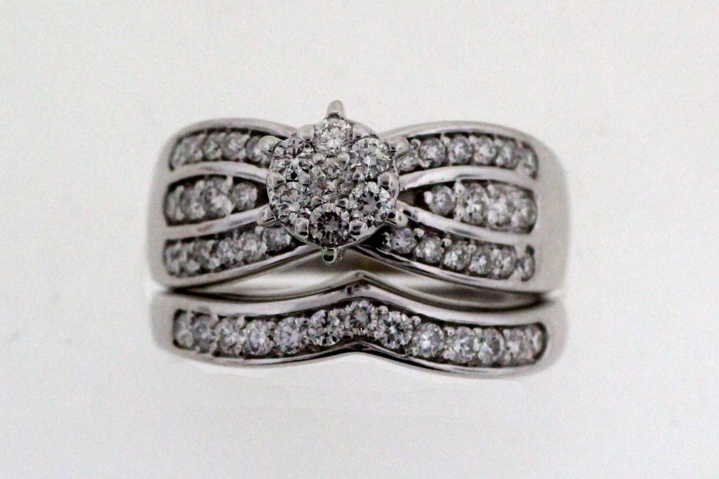 14KW 1.11 CTTW DIAMOND WEDDING SET image