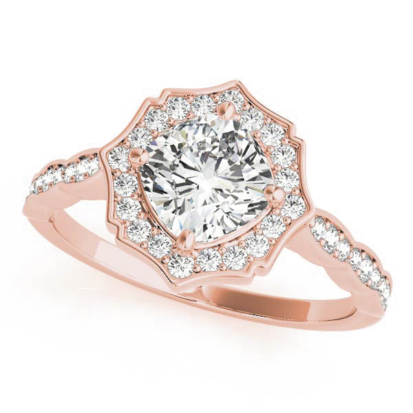 SCALLOPED CUSHION HALO RING