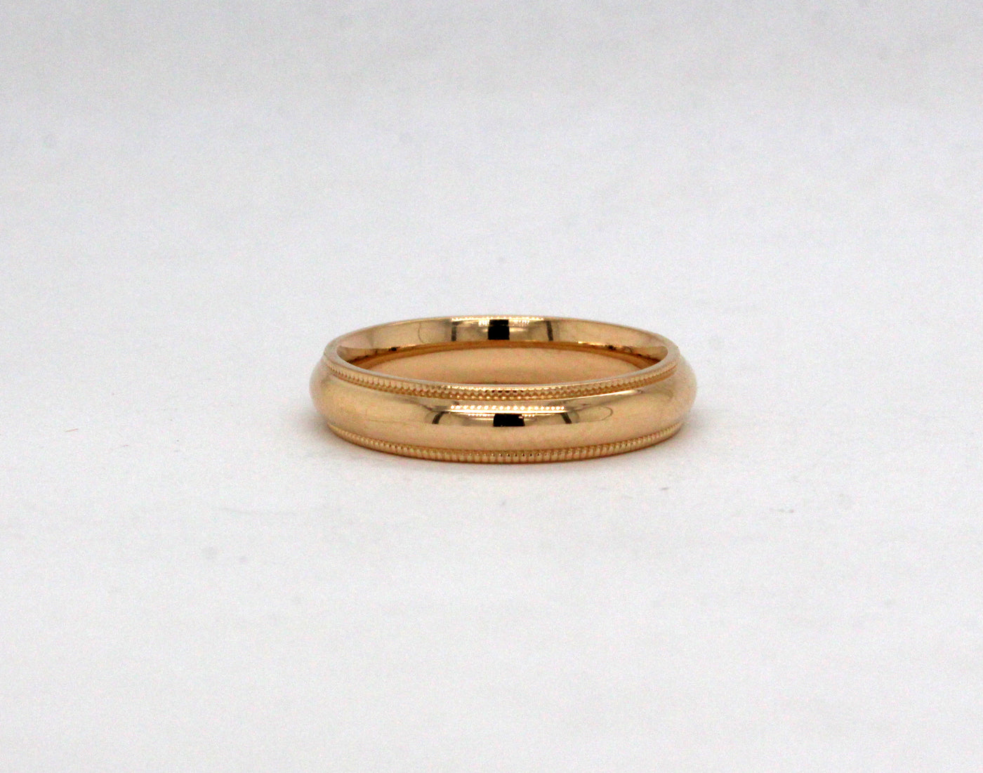 14KY 4mm Milgrain Wedding Band