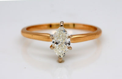 14KY .71 Ct Marquise Diamond Solitaire Ring