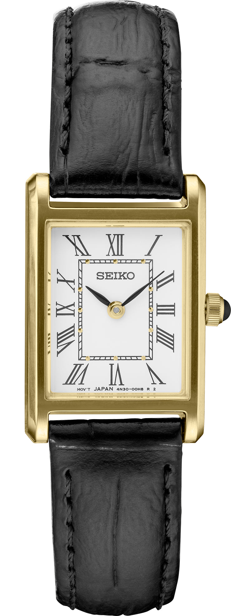 LDS STRAP SEIKO W/RECTANGULAR CASE, ROMAN NUMERALS GT