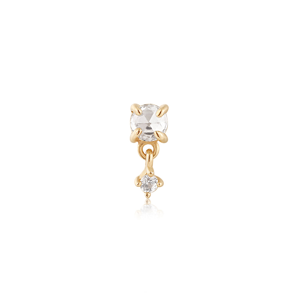 JUNE  Moonstone and White Sapphire Threadless Flatback Earring – AURELIE GI