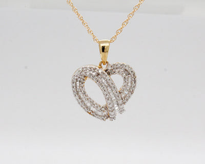 Estate 14KY 1.01 Cttw Diamond Heart Pendant I in Color and SI2 in Clar