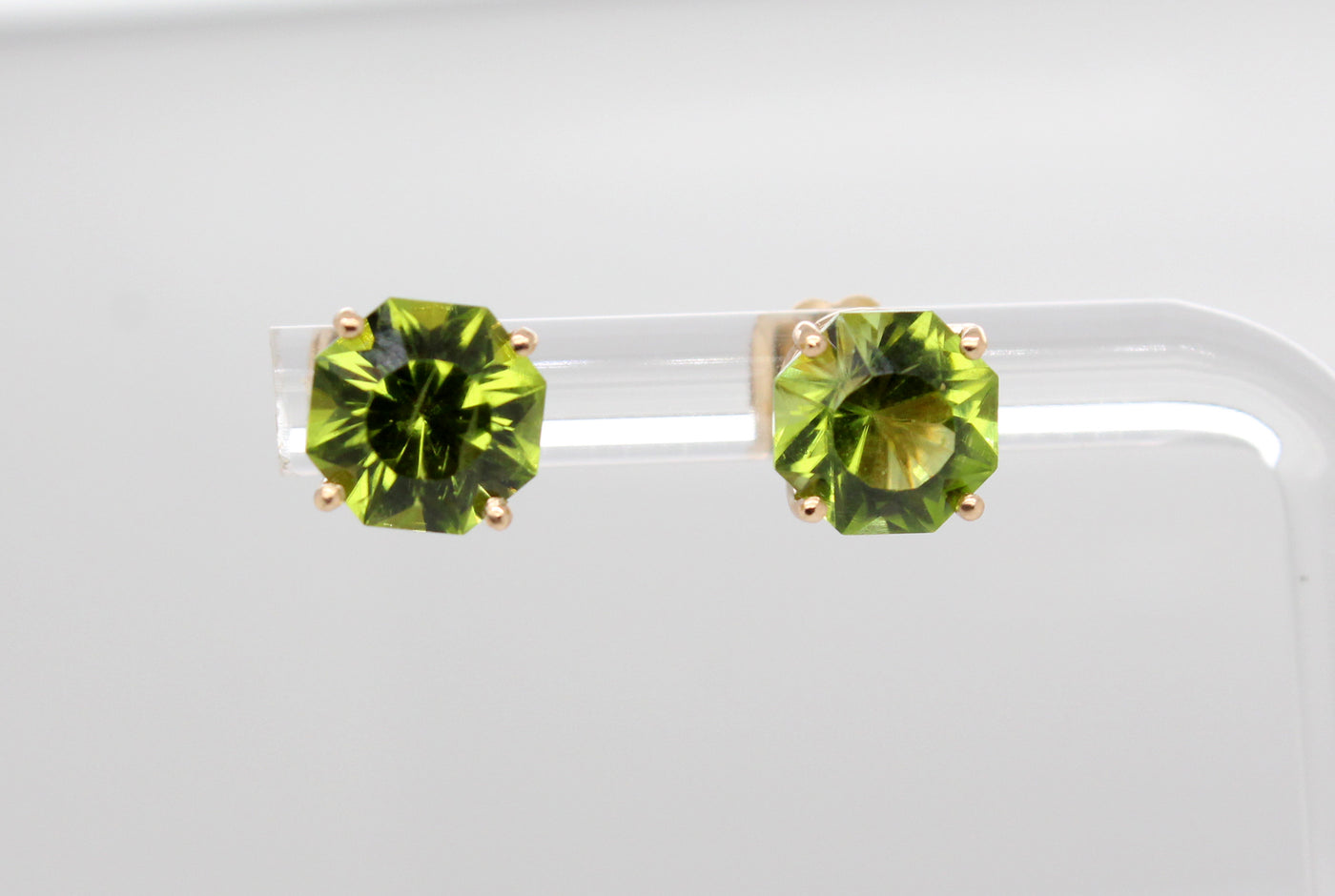 14KY 3.67 Cttw Peridot Stud Earrings