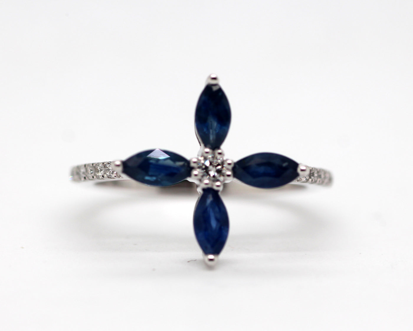 14KW .76 Cttw Sapphire and Diamond Ring with .17 Cttw in Diamonds