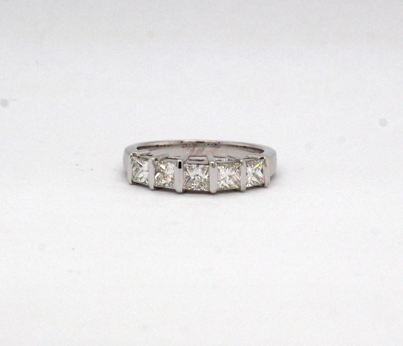 Estate 18KW 1.02 Cttw Princess Cut Diamond Anniversary Band