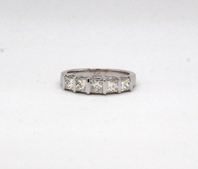 Estate 18KW 1.02 Cttw Princess Cut Diamond Anniversary Band