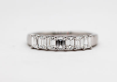 14KW 1.00 Cttw Lab Grown Emerald Cut Diamond Ring