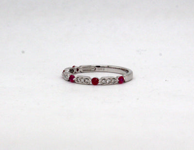 14KW .25 Cttw Ruby and .10 Cttw Diamond Ring