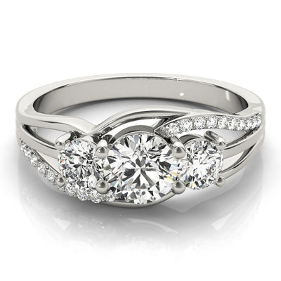 ENGAGEMENT RINGS 3 STONE ROUND