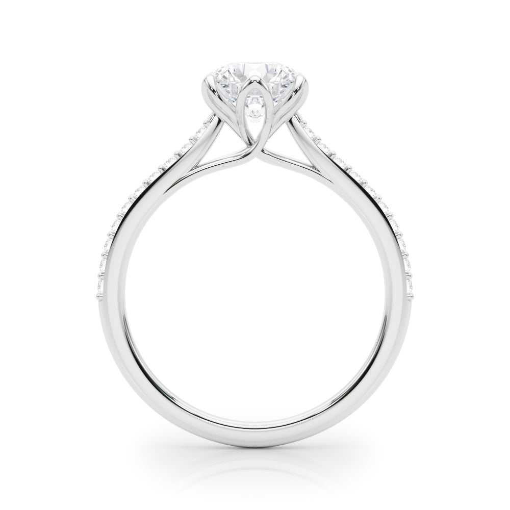 Single Row Diamond Engagement Ring