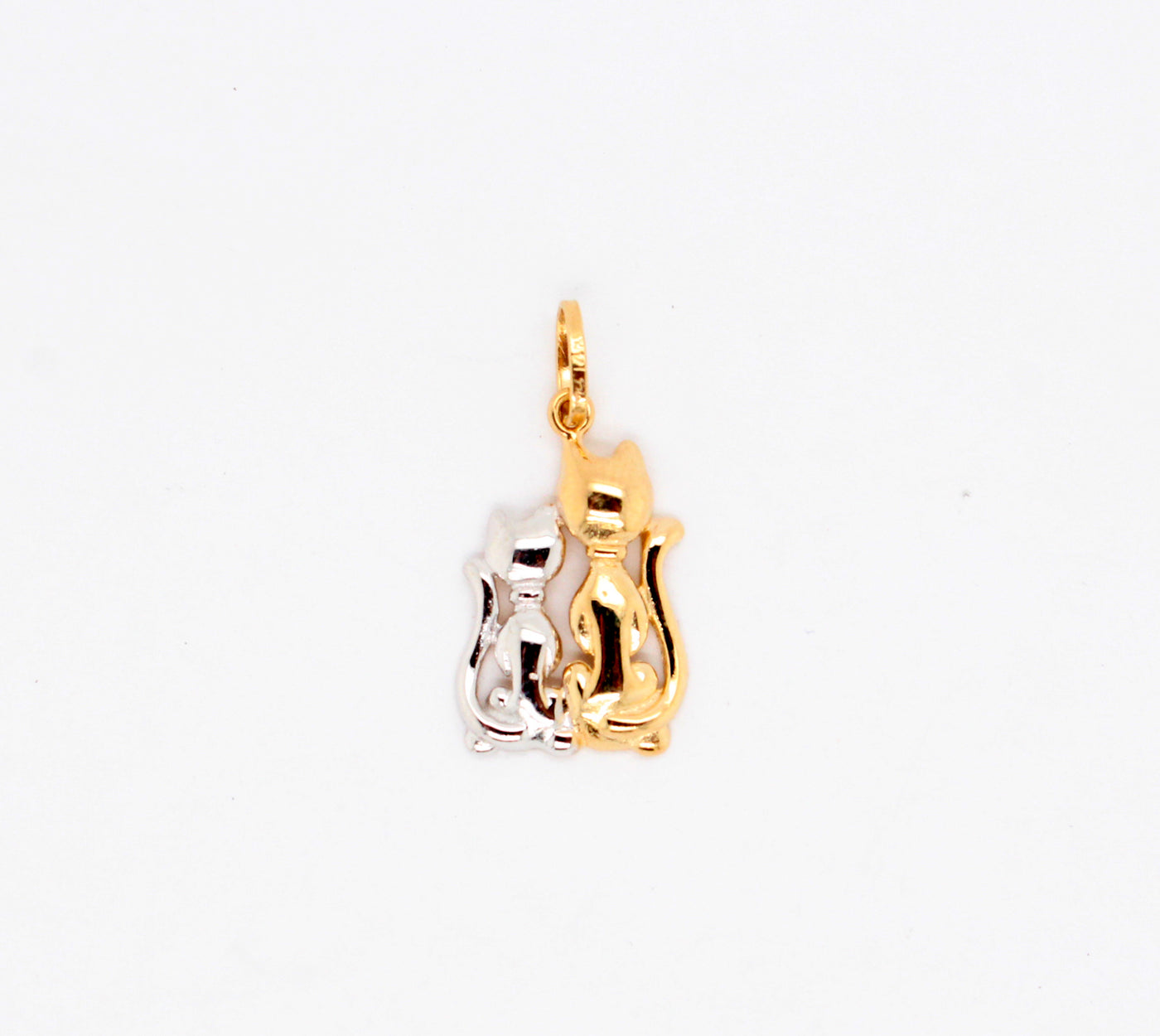 14KTT Two Cat Charm