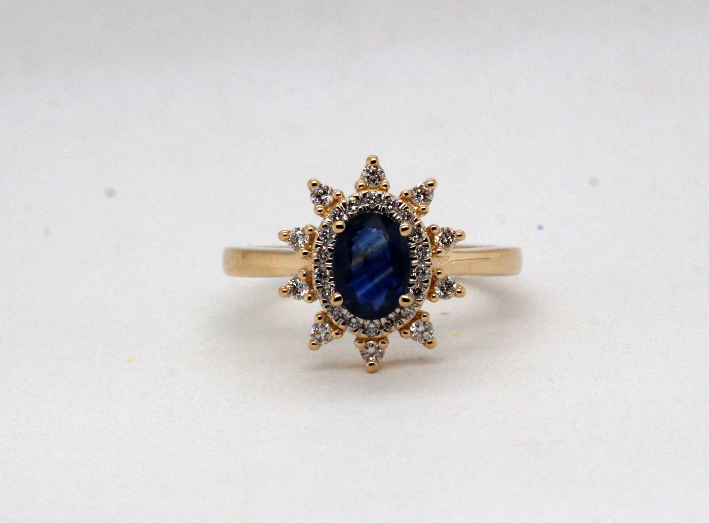 14KW 1.00 Ct Sapphire and .25 Cttw Diamond Ring