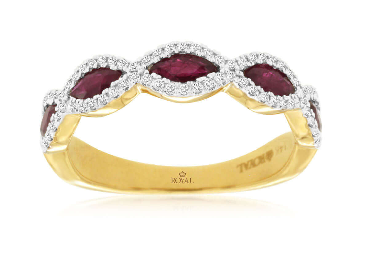 14KY .22 CTTW RUBY AND DIAMOND RING, .22 CTTW G-SI1 image
