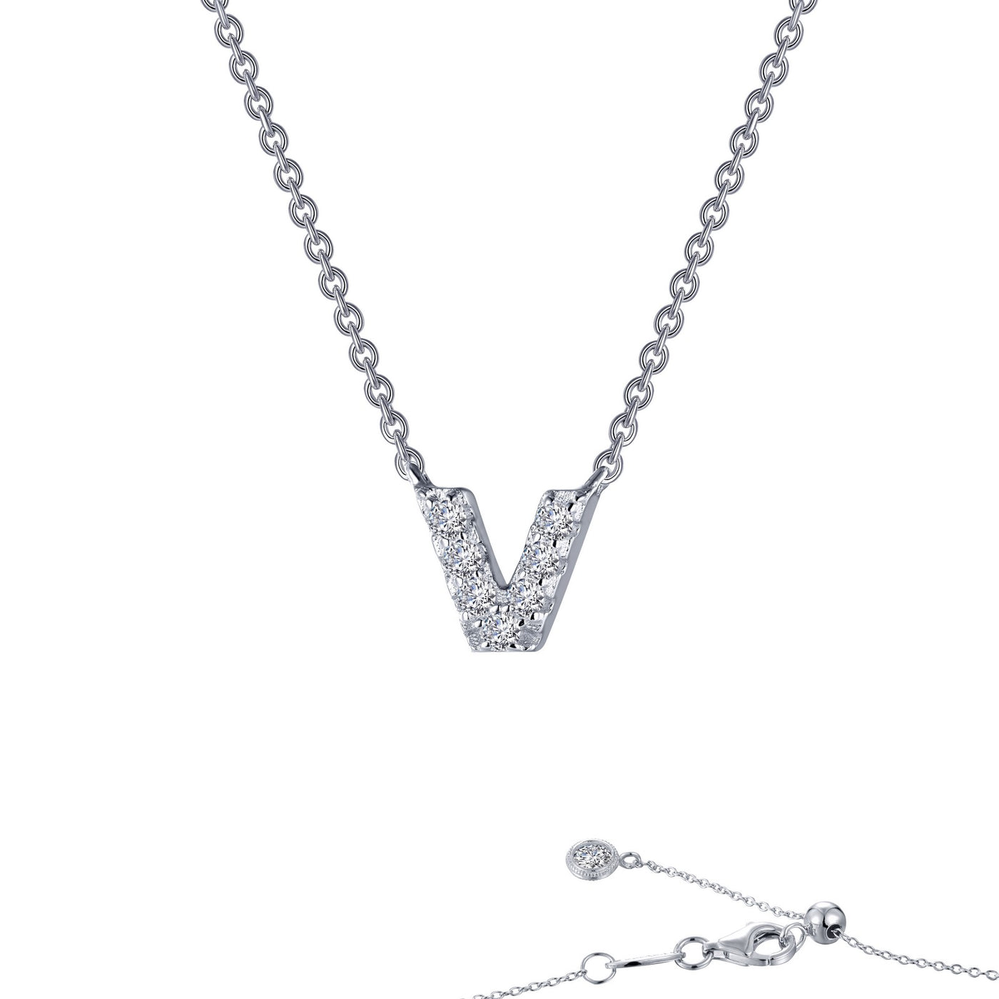 Letter V Pendant Necklace