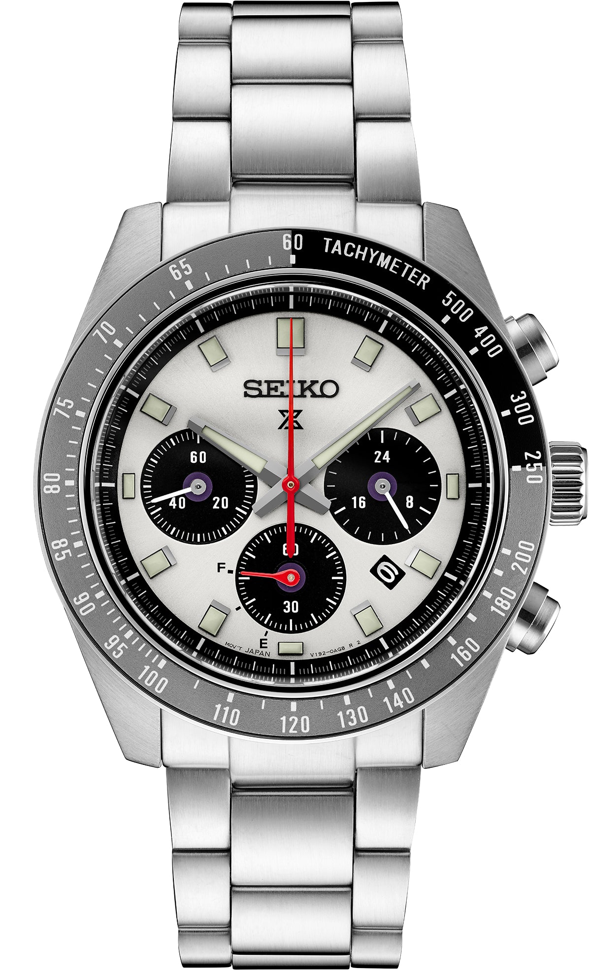 Gts Seiko Prospex SSC911 Speedtimer Solar Chrono White Dial Black And Grey Bezel Watch