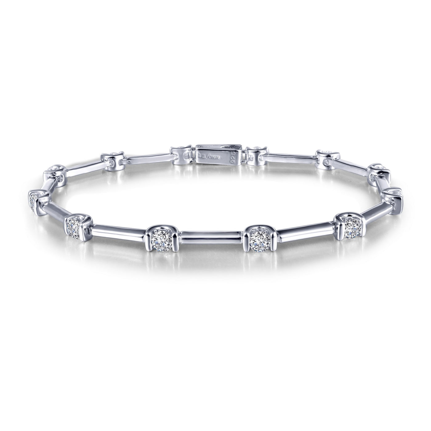 2.04 CTW Semi-Bezel Link Bracelet