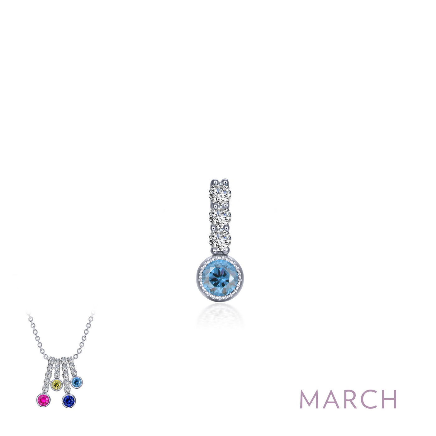 March Birthstone Love Pendant