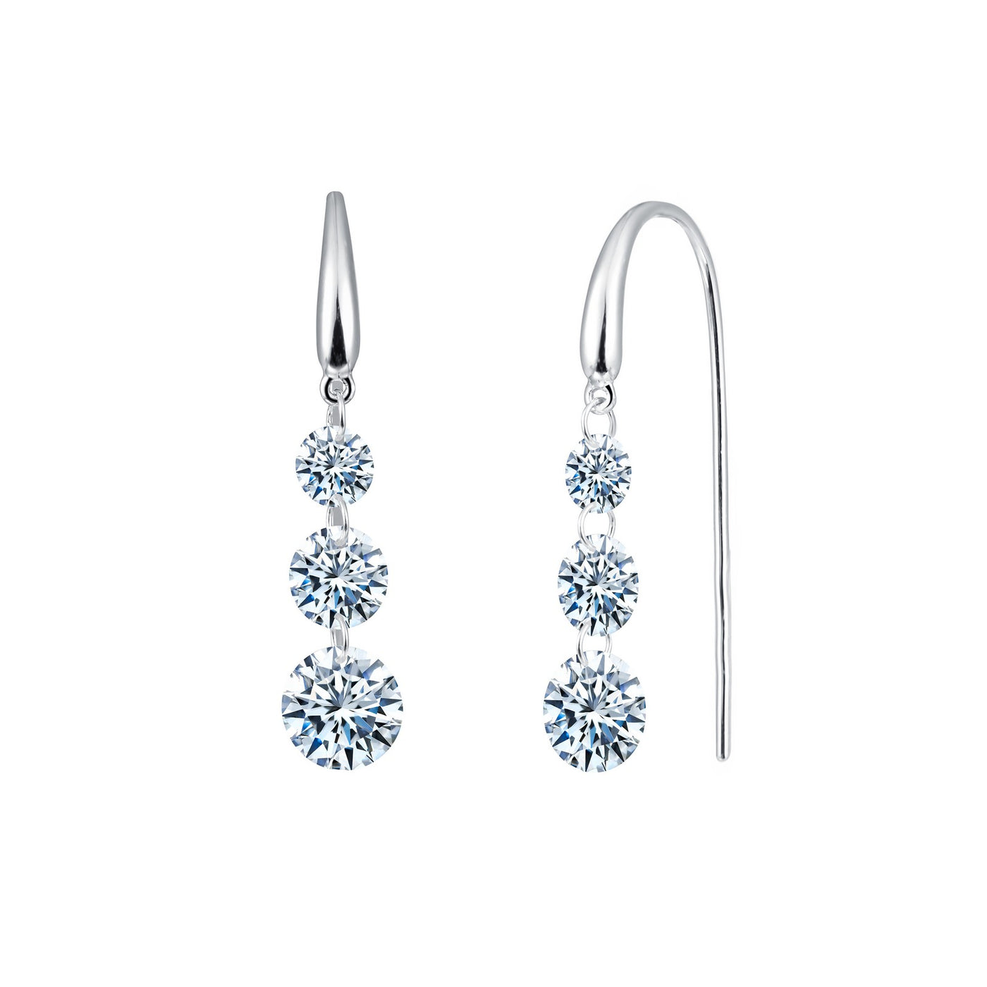 2.4 CTW Frameless Dangle Earrings