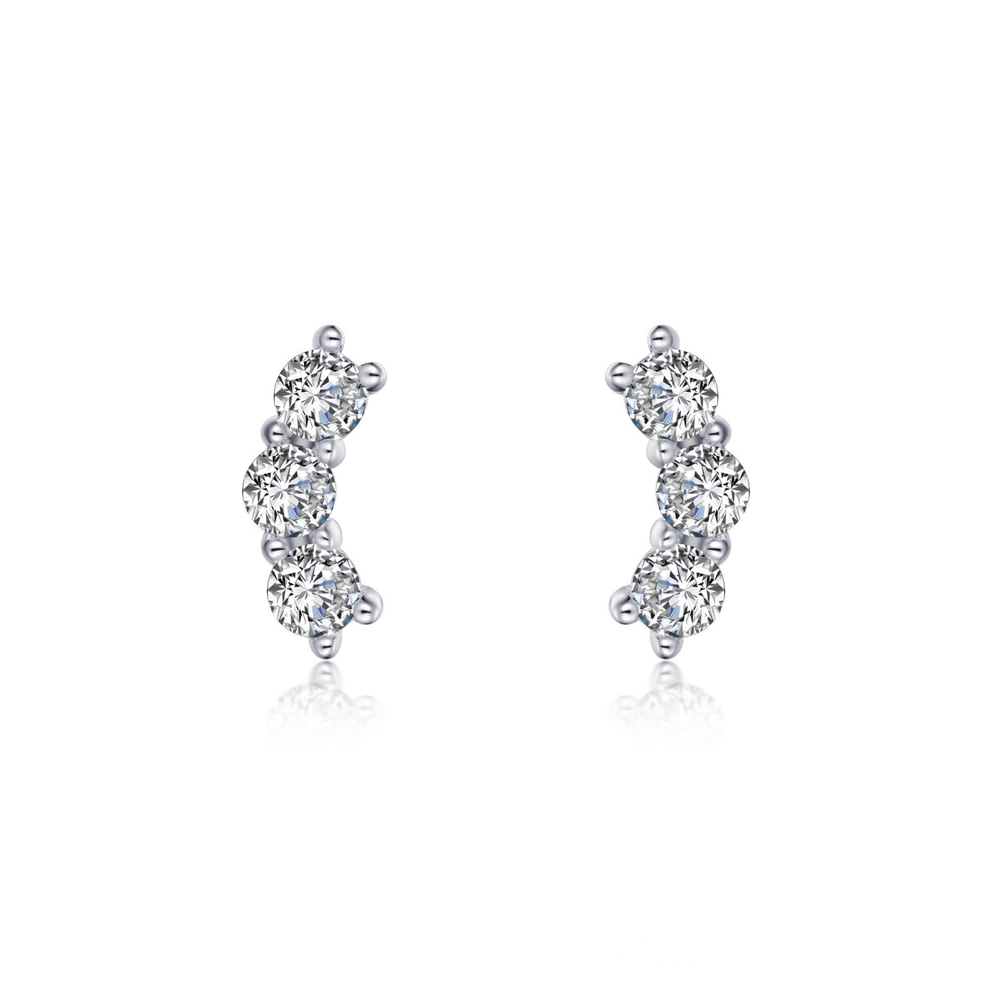 3-Stone Stud Earrings