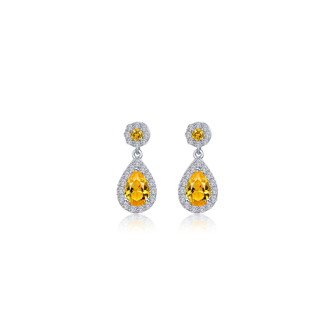 Oval Halo Drop Earrings