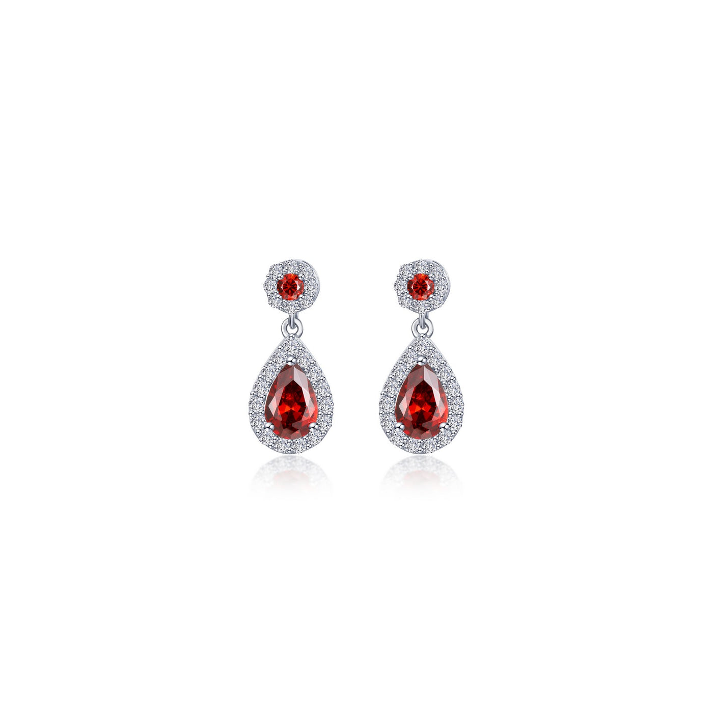 Oval Halo Drop Earrings