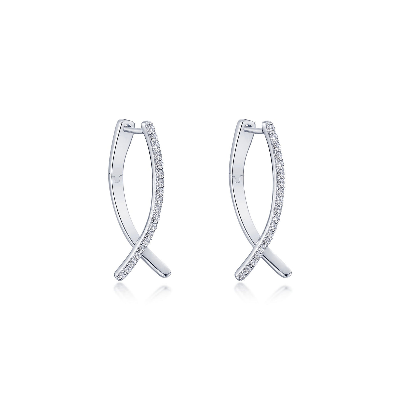 Crossover Oval Hoop Earrings