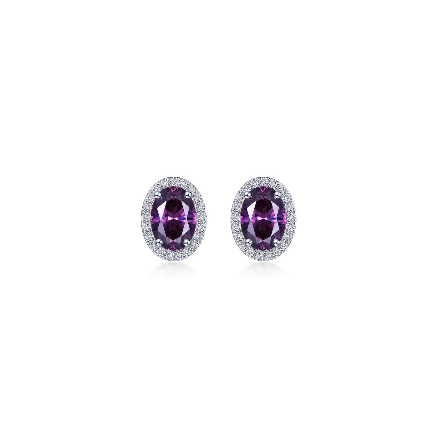 2.96 CTW Oval Halo Stud Earrings