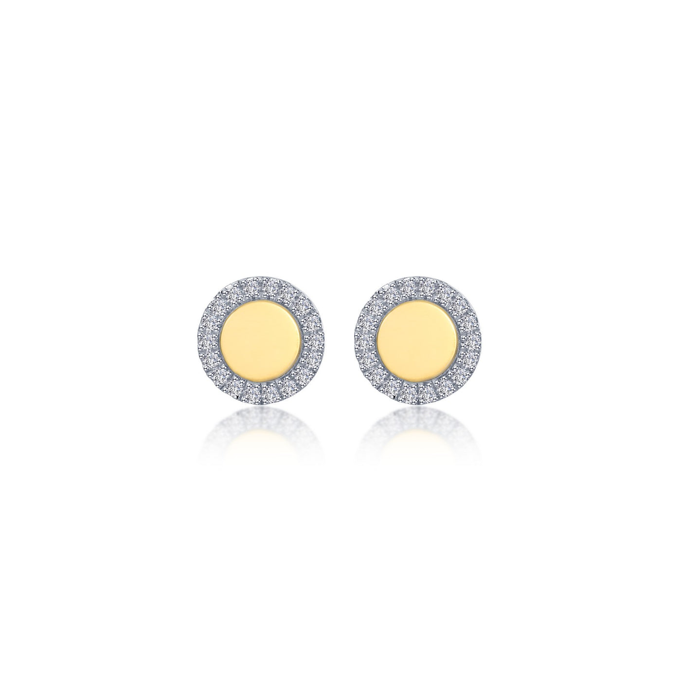 Two-Tone Button Stud Earrings