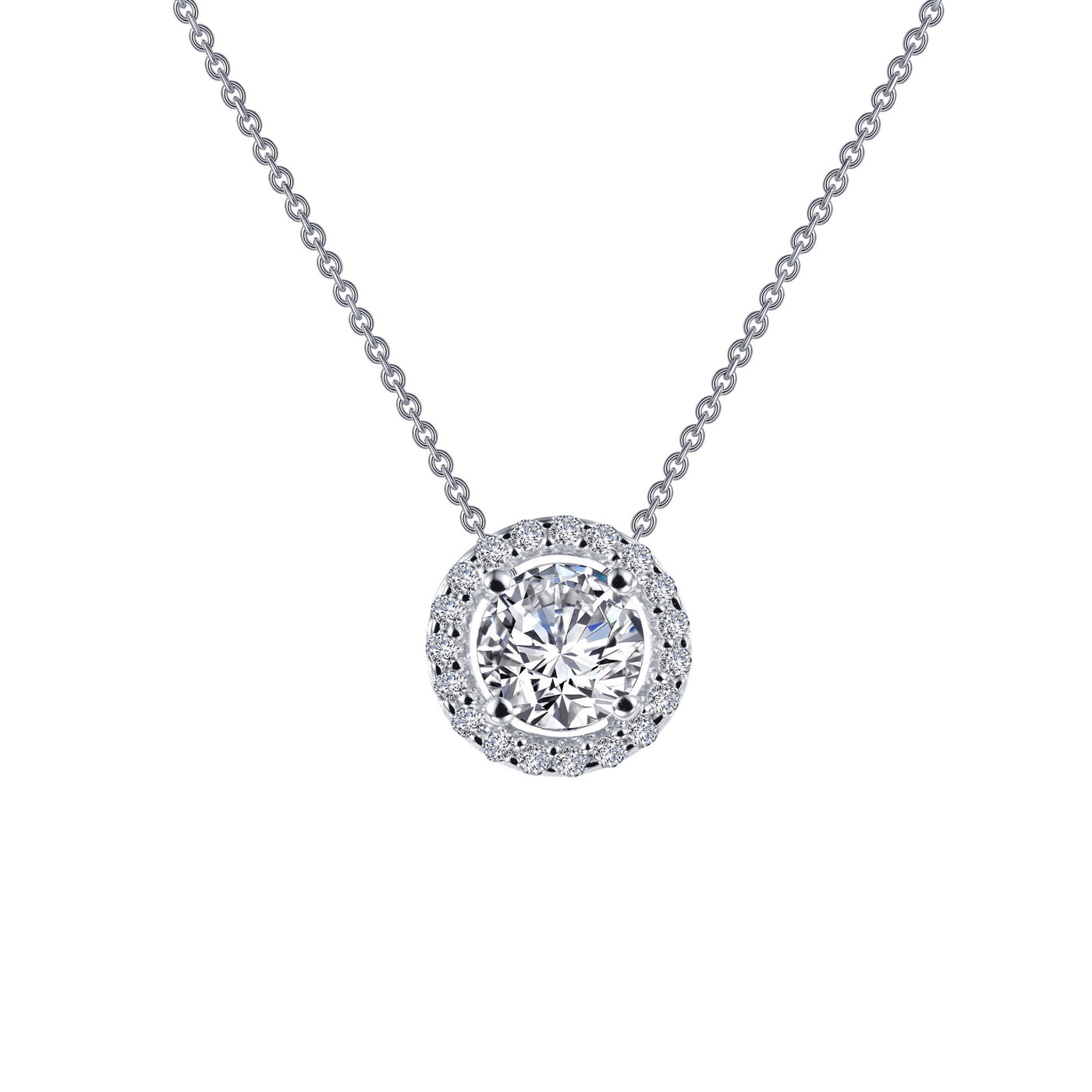 0.62 CTW Round Halo Necklace