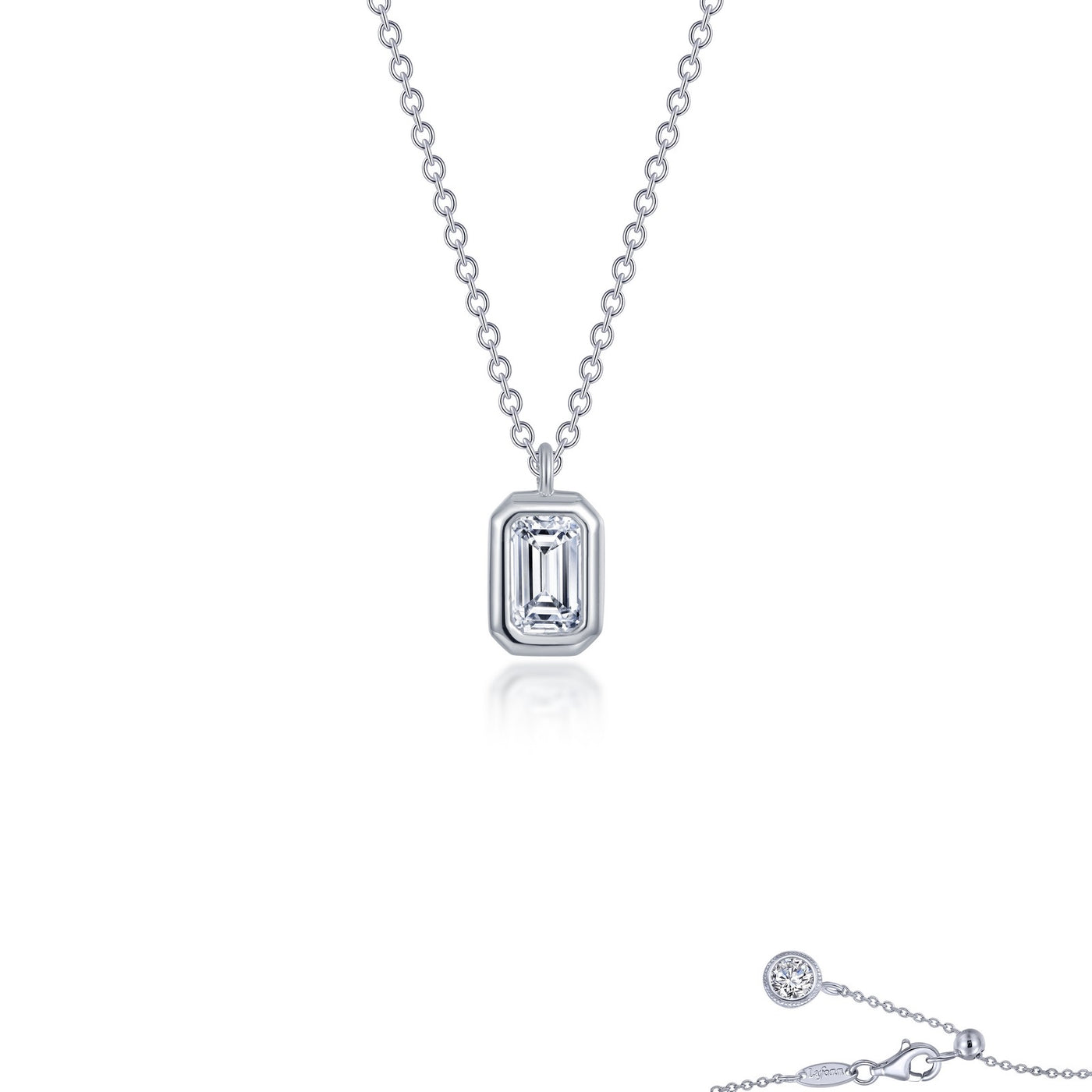 Bezel-set Emerald-Cut Solitaire Choker Necklace