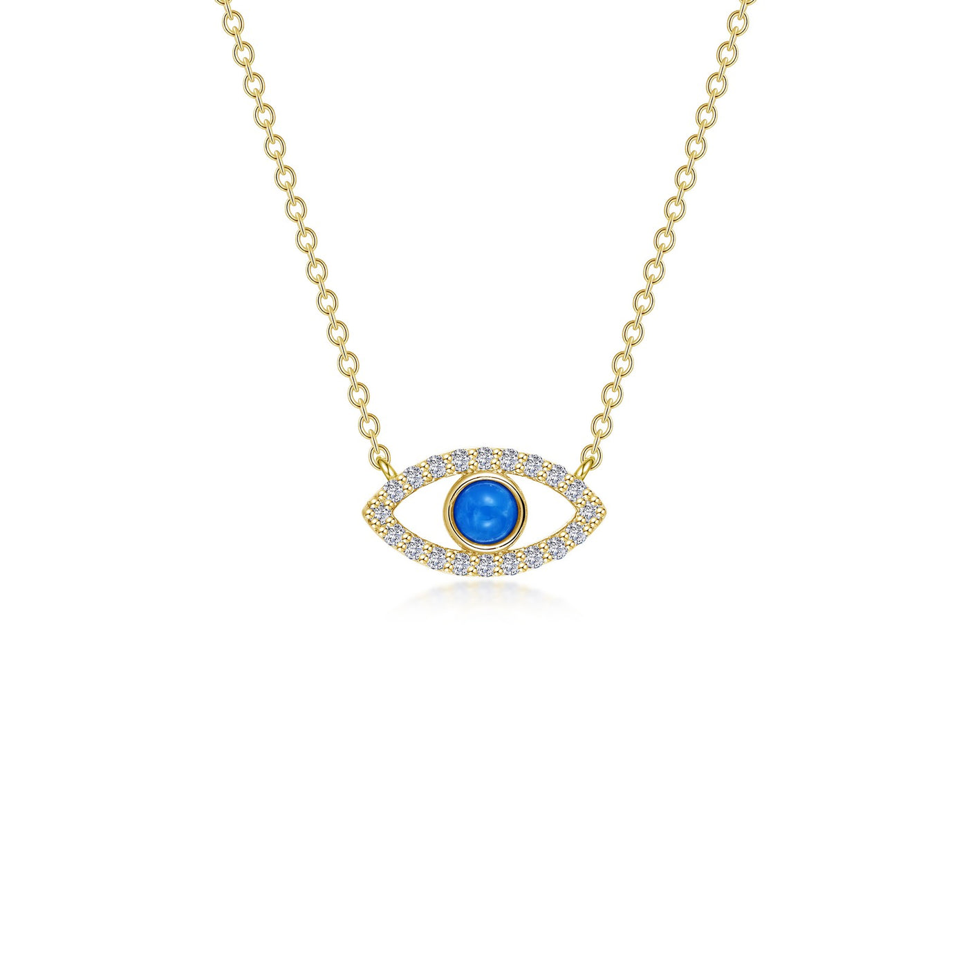 Reconstituted Turquoise Evil Eye Necklace