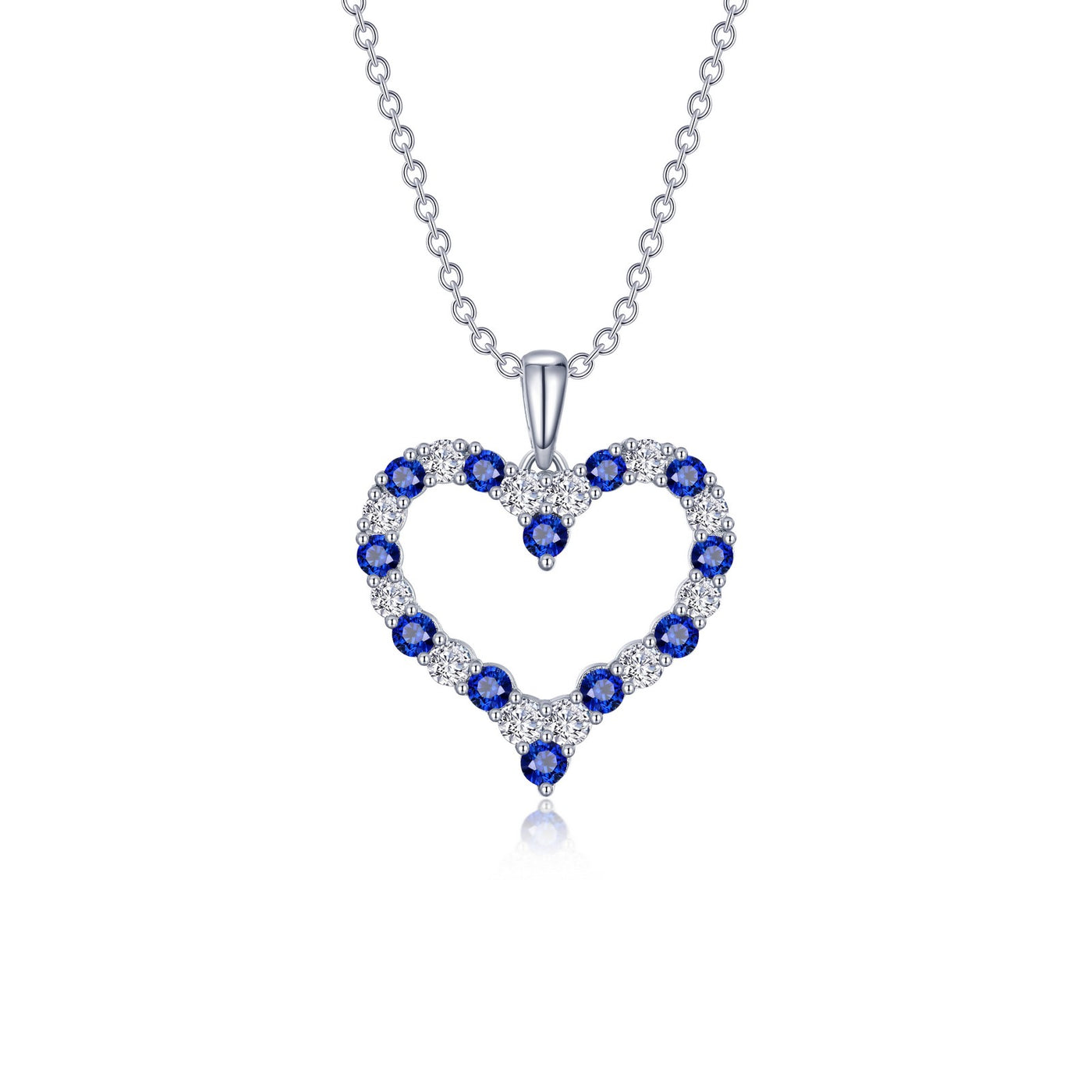 Fancy Lab-Grown Sapphire Heart Pendant Necklace