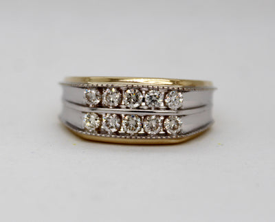 Estate 10KTT 1.00 Cttw Diamond Gents Ring