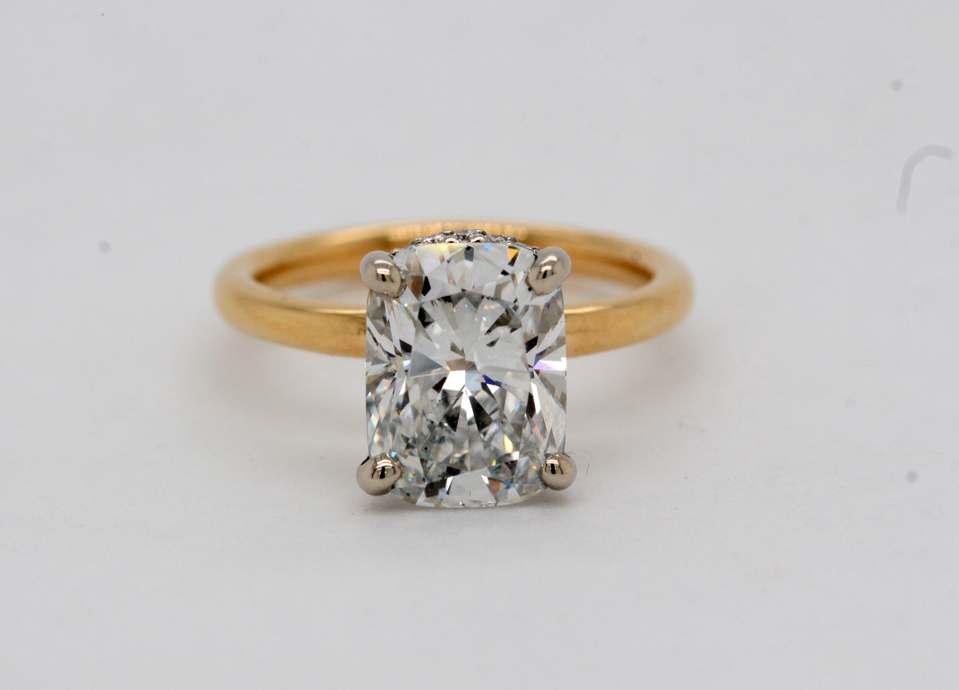 14KTT .14 Cttw Hidden Halo Diamond Semi Mount Ring