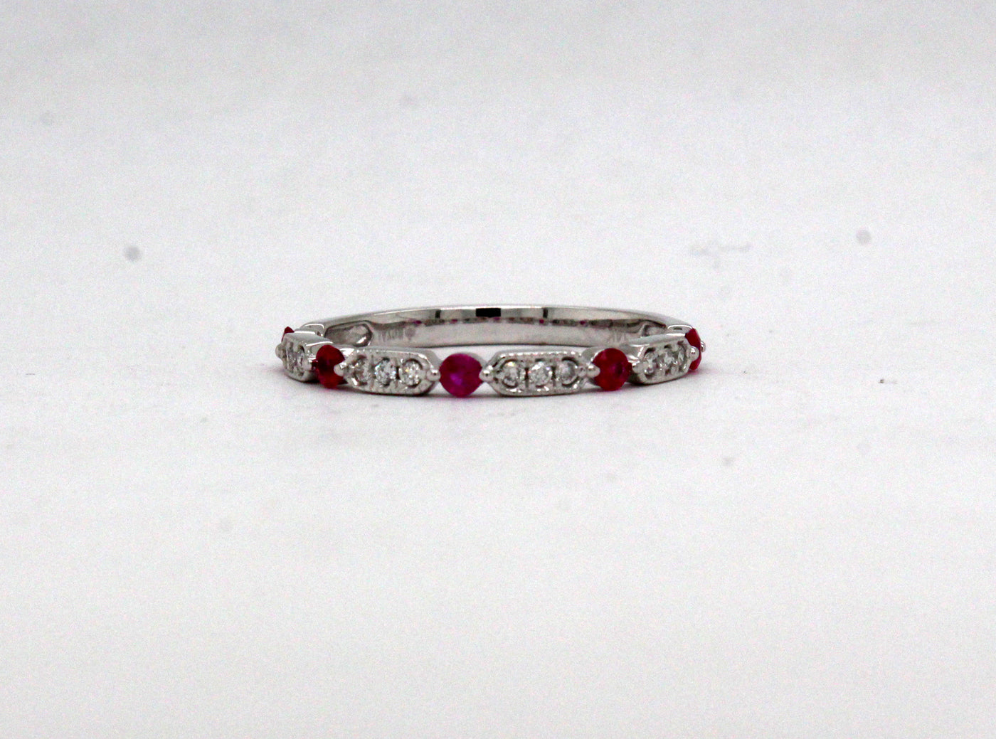 14KW .25 Cttw Ruby and .10 Cttw Diamond Ring