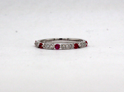 14KW .25 Cttw Ruby and .10 Cttw Diamond Ring