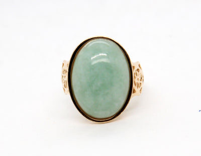 Estate 14KY 15.00 Ct Jade Ring