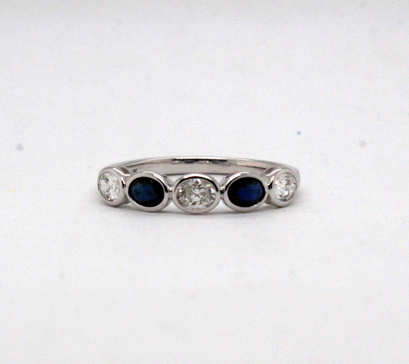 14KW .40 Cttw Sapphire and .40 Cttw Diamond Ring