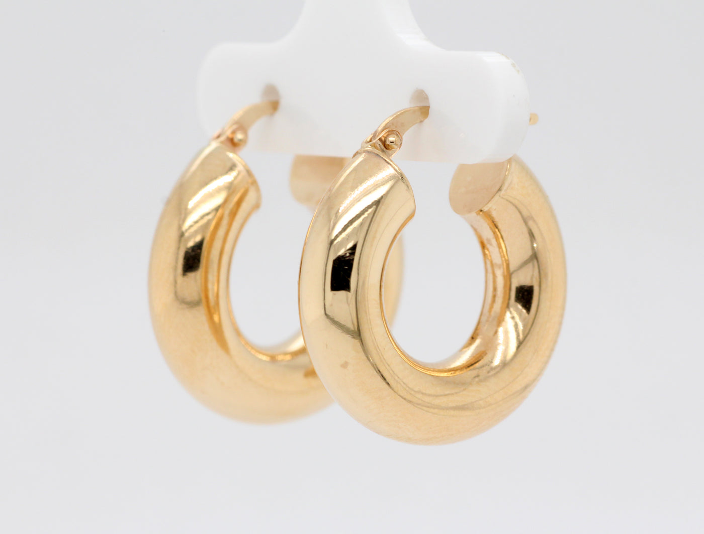 14KY 6mm Fat Hoop Earrings