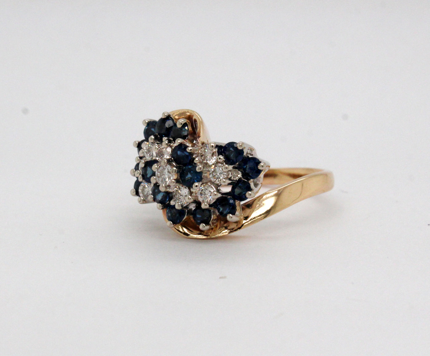 Estate 14KY .68 Cttw Sapphire and .27 Cttw Diamond Ring