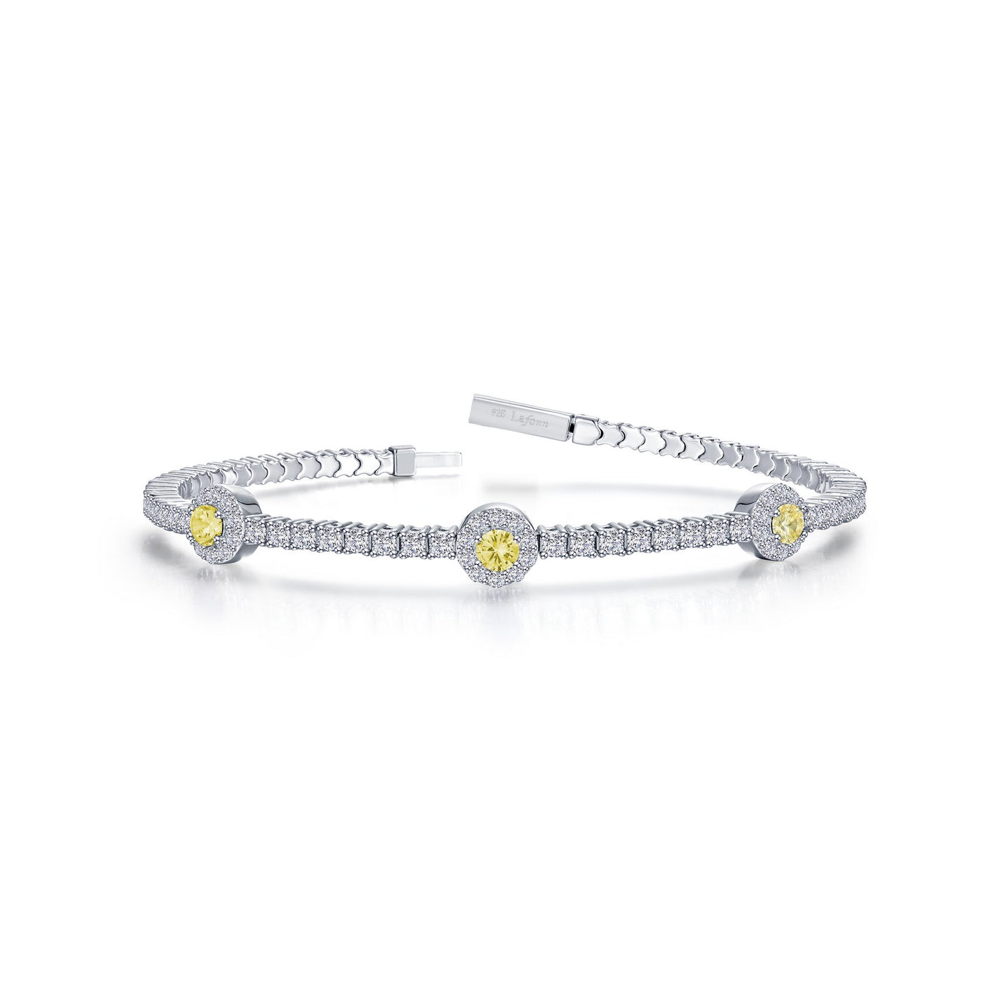 2.90 CTW Halo Station Flexible Tennis Bracelet