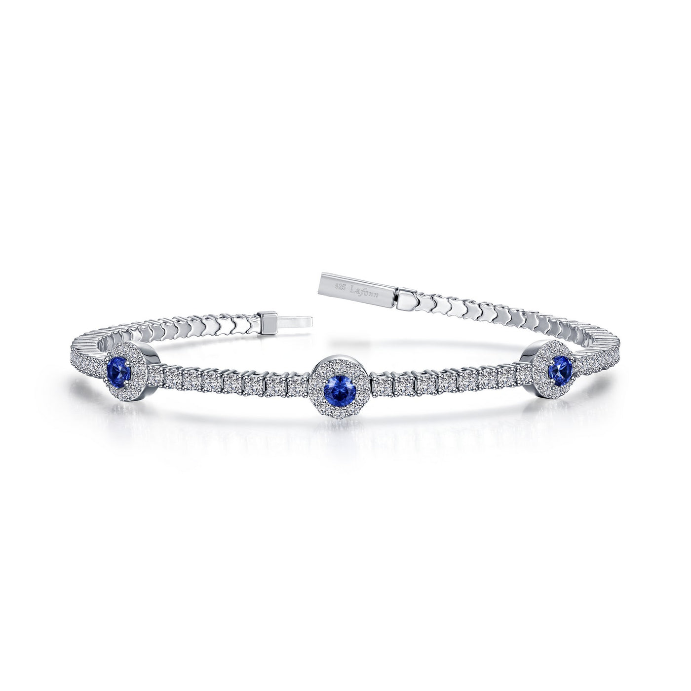 2.90 CTW Halo Station Flexible Tennis Bracelet