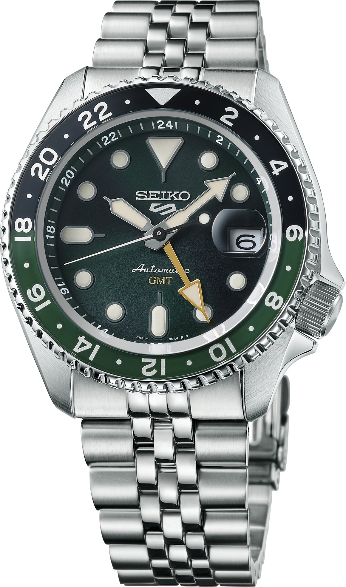 Gents Seiko 5 SSK035 Sports SS Automatic GMT Green Dial Watch